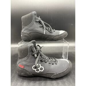 Rudis Wresting Shoes Men’s Youth Boys Size 3 Black Gray Lace Up